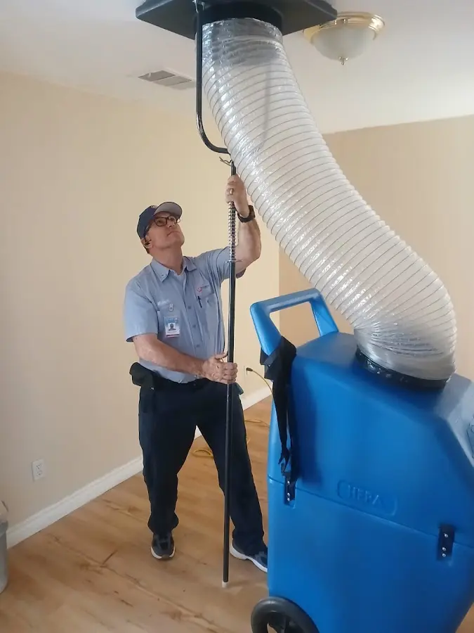 Mini Split Installation technician using HEPA equipment in Austintown